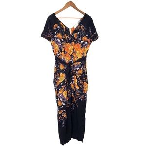 Anthropologie Moulinette Soeurs Enbee Silk Floral Jumpsuit Size 4